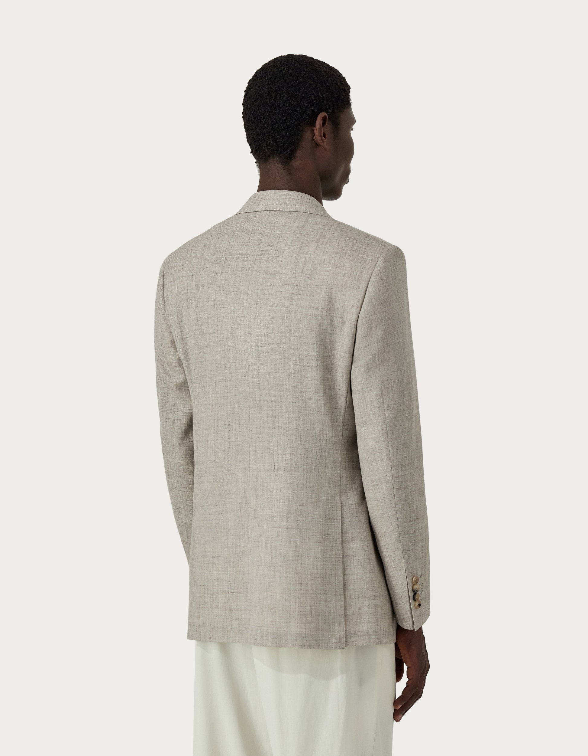 Beige Travel suit in wool, silk and linen