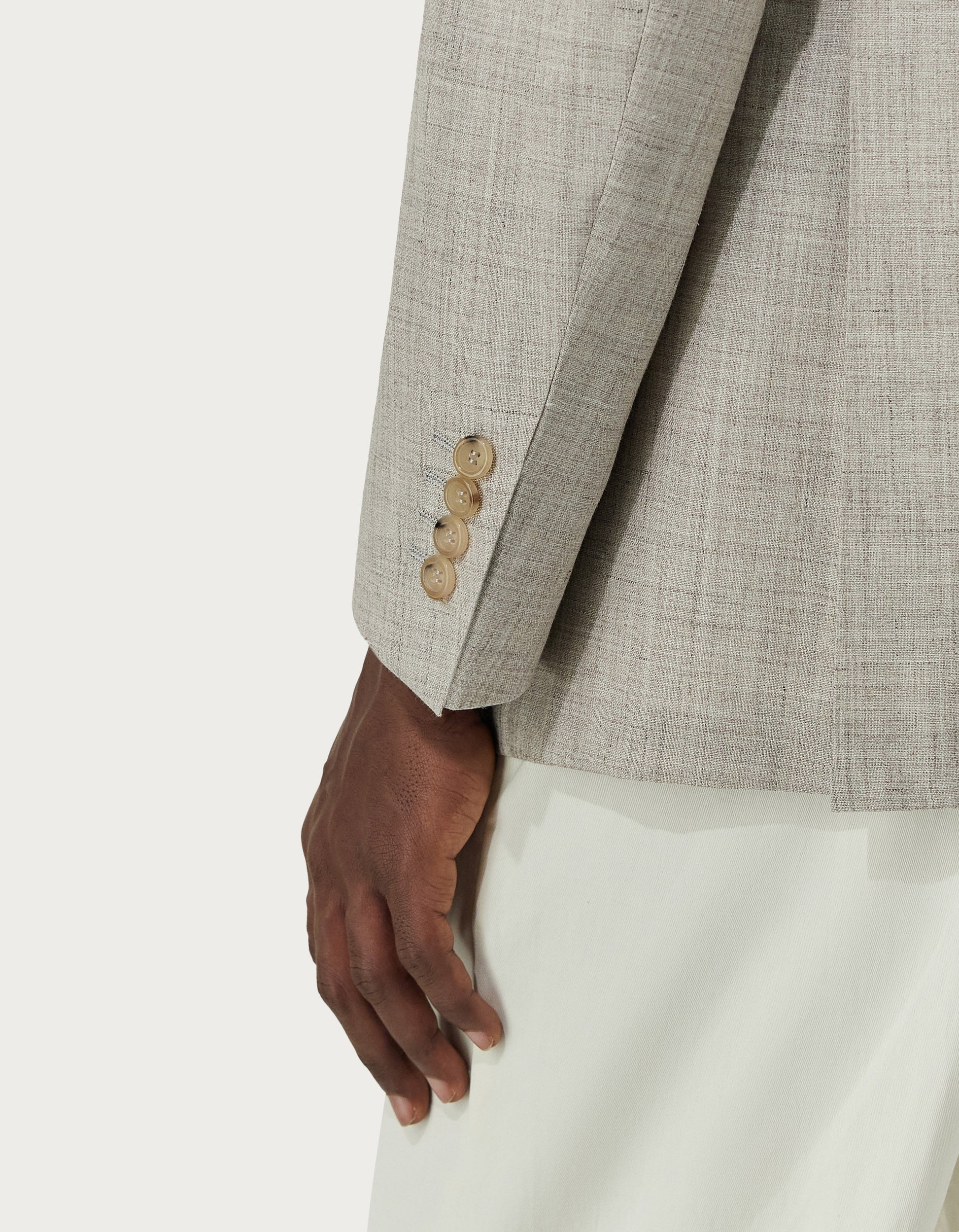 Beige Travel suit in wool, silk and linen