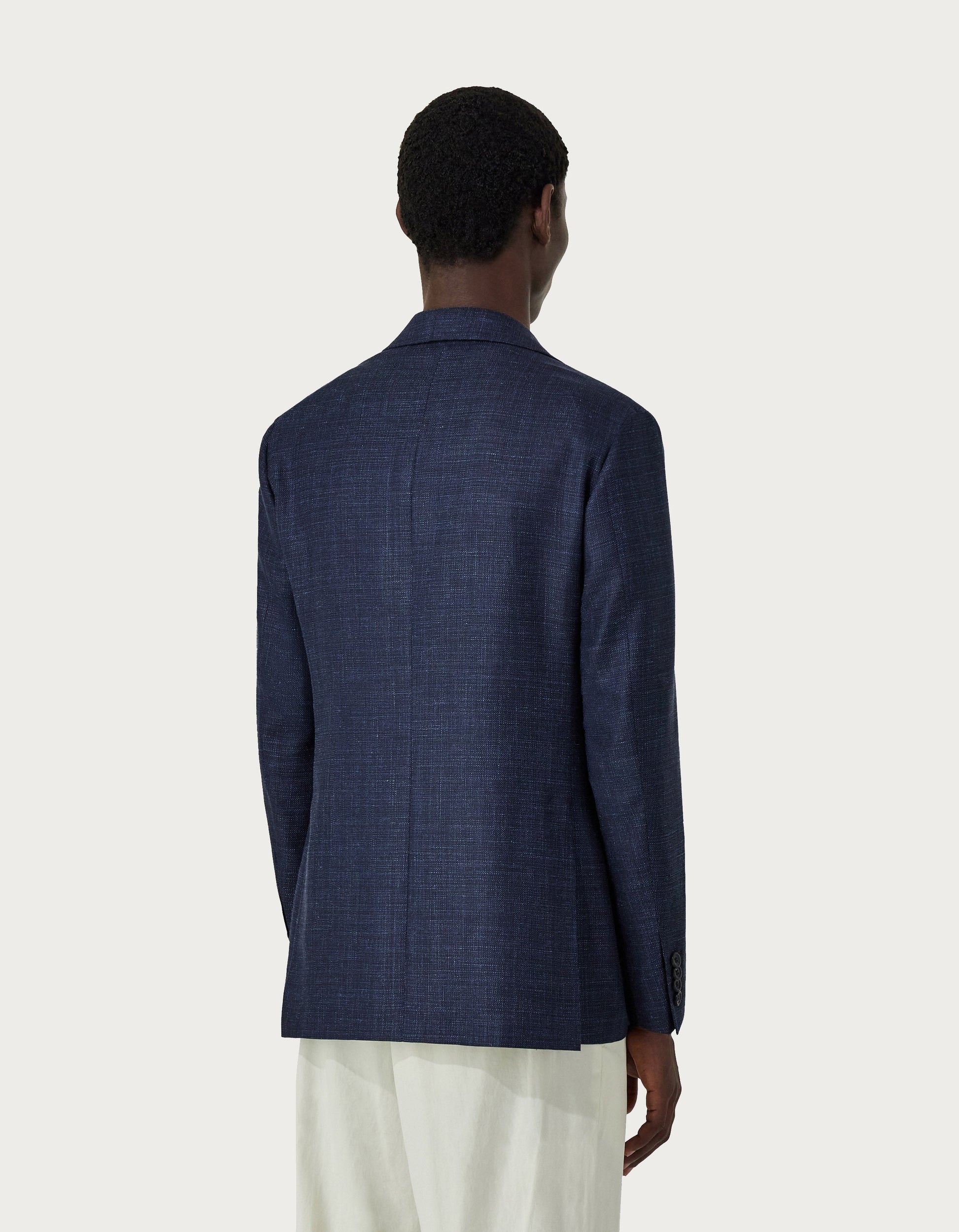 Beige Kei blazer in wool, silk and linen