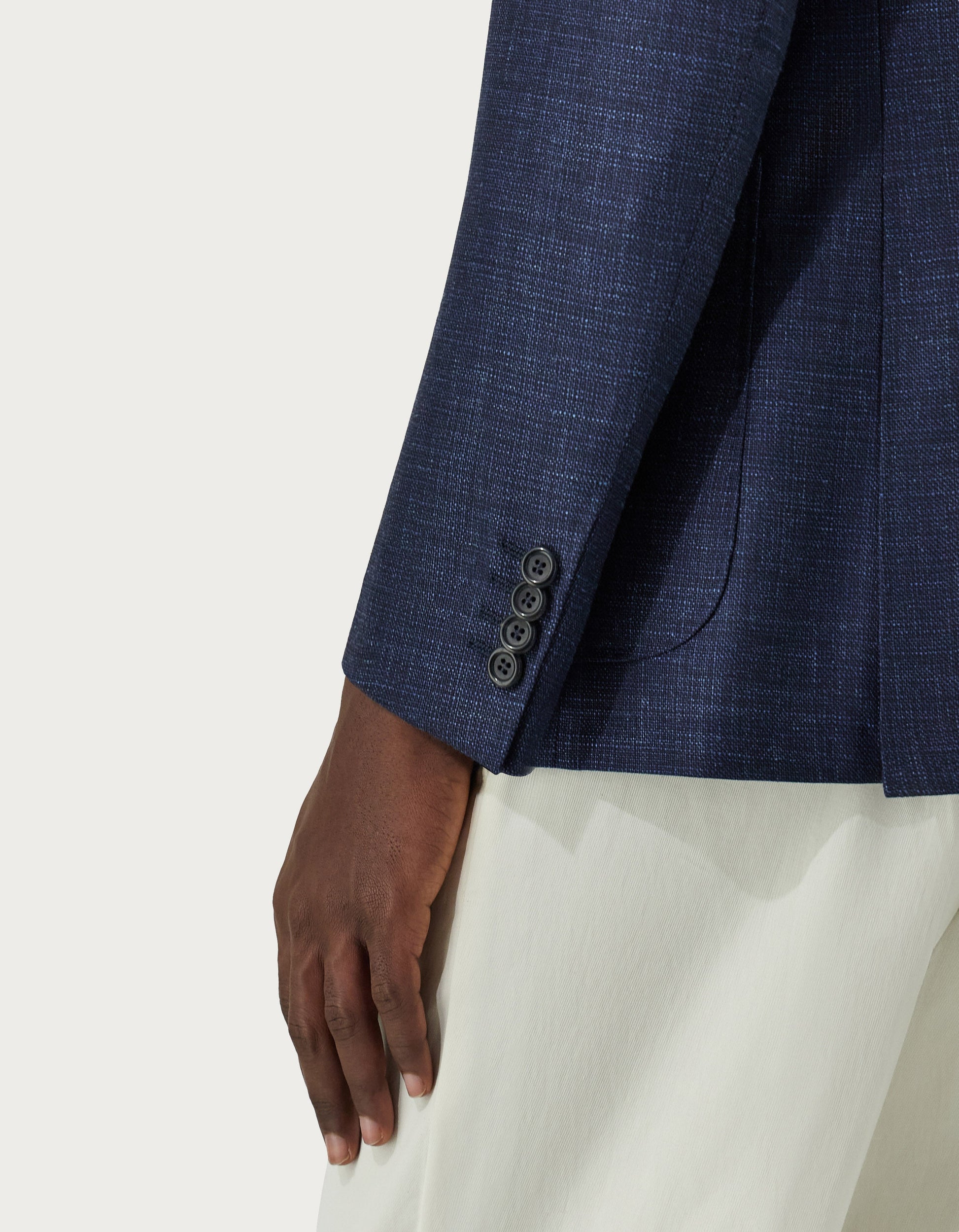 Beige Kei blazer in wool, silk and linen