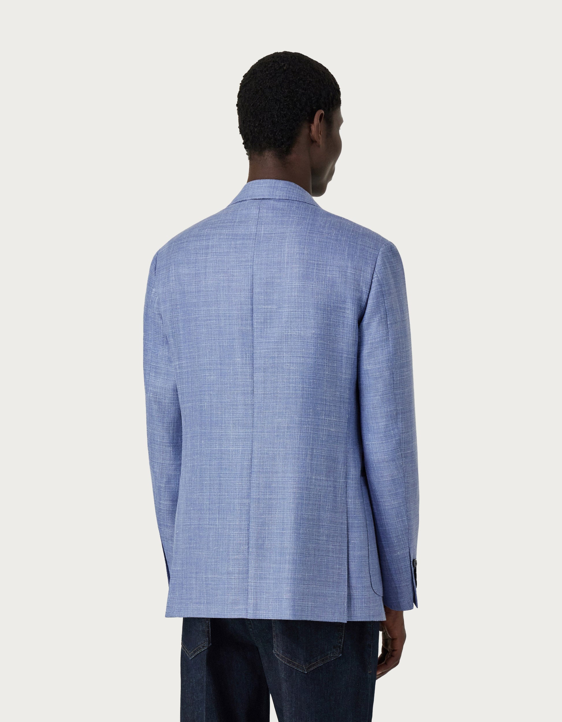 Beige Kei blazer in wool, silk and linen