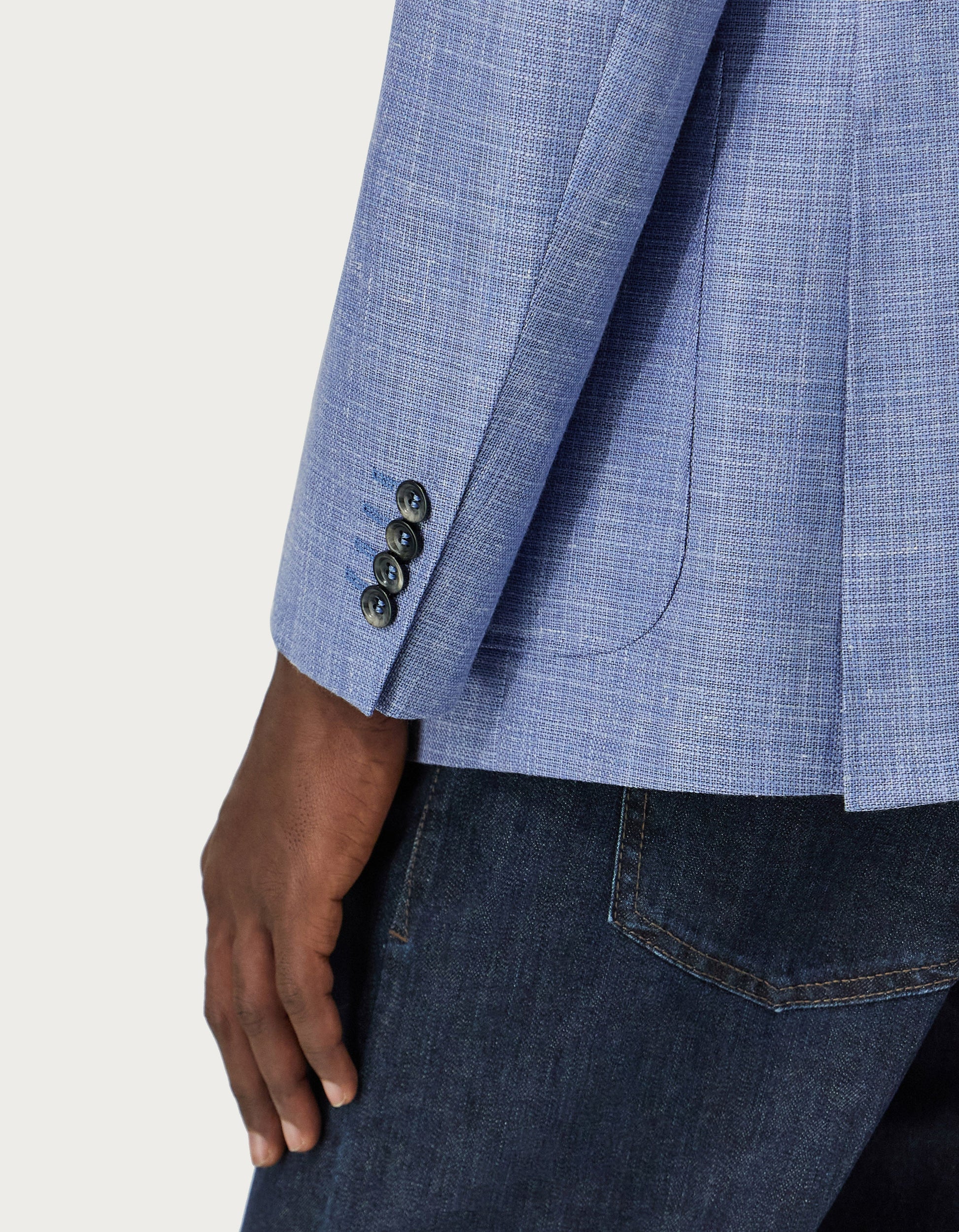 Beige Kei blazer in wool, silk and linen