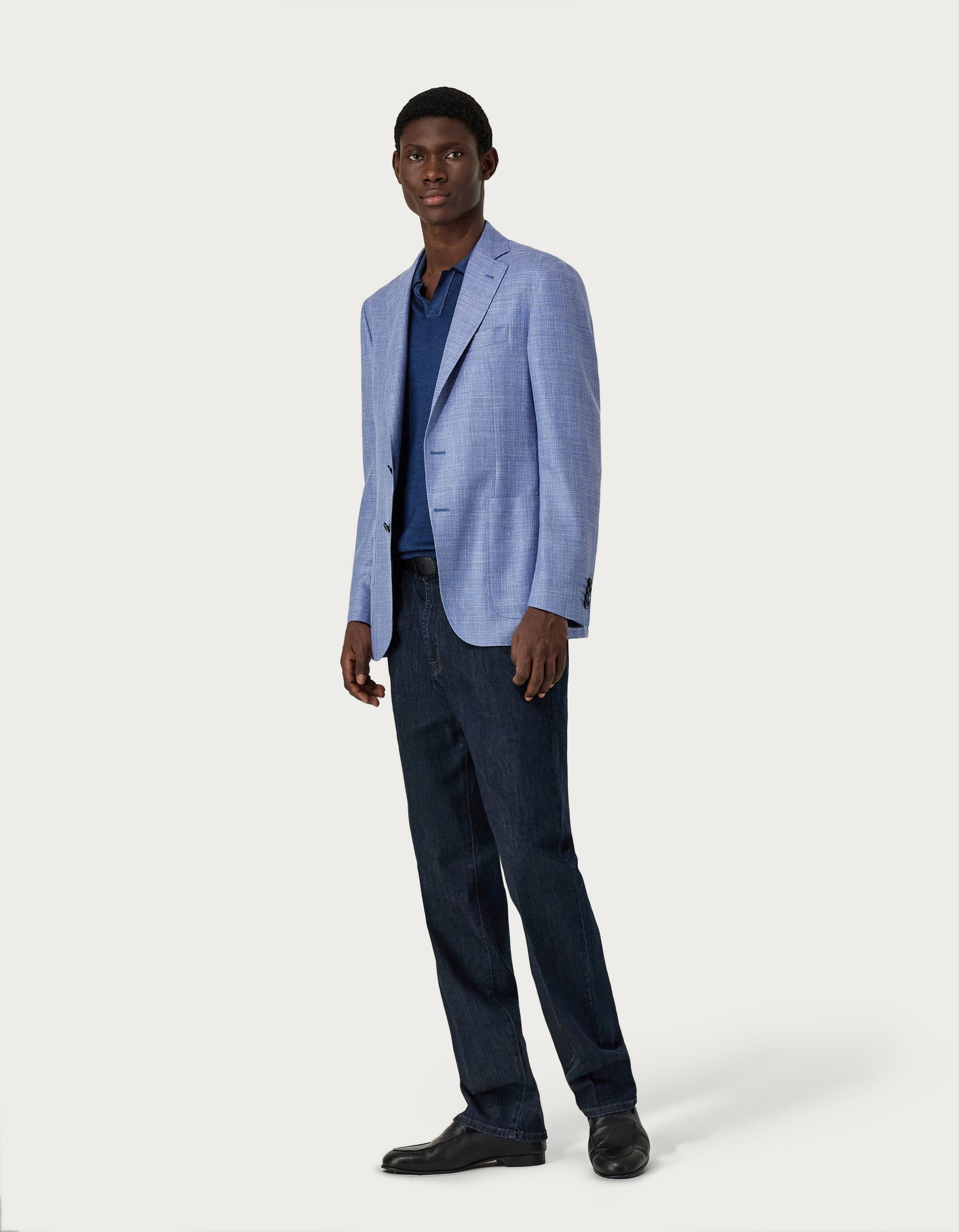 Beige Kei blazer in wool, silk and linen