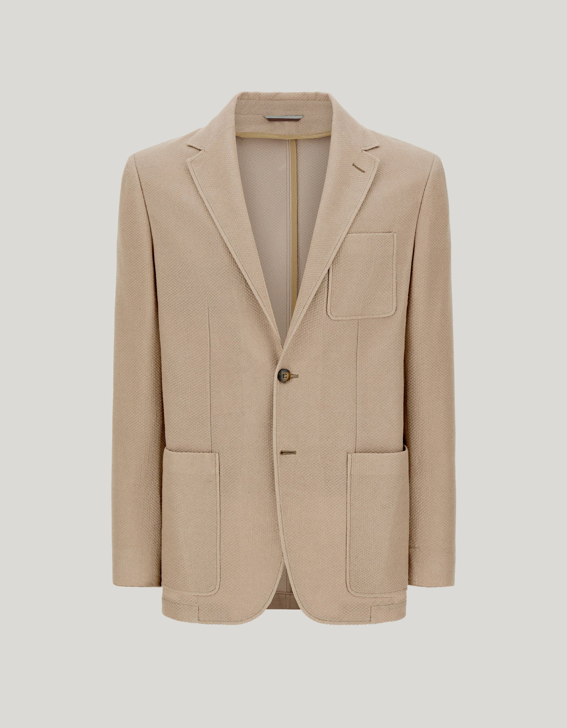 Beige blazer in jersey sweat fabric