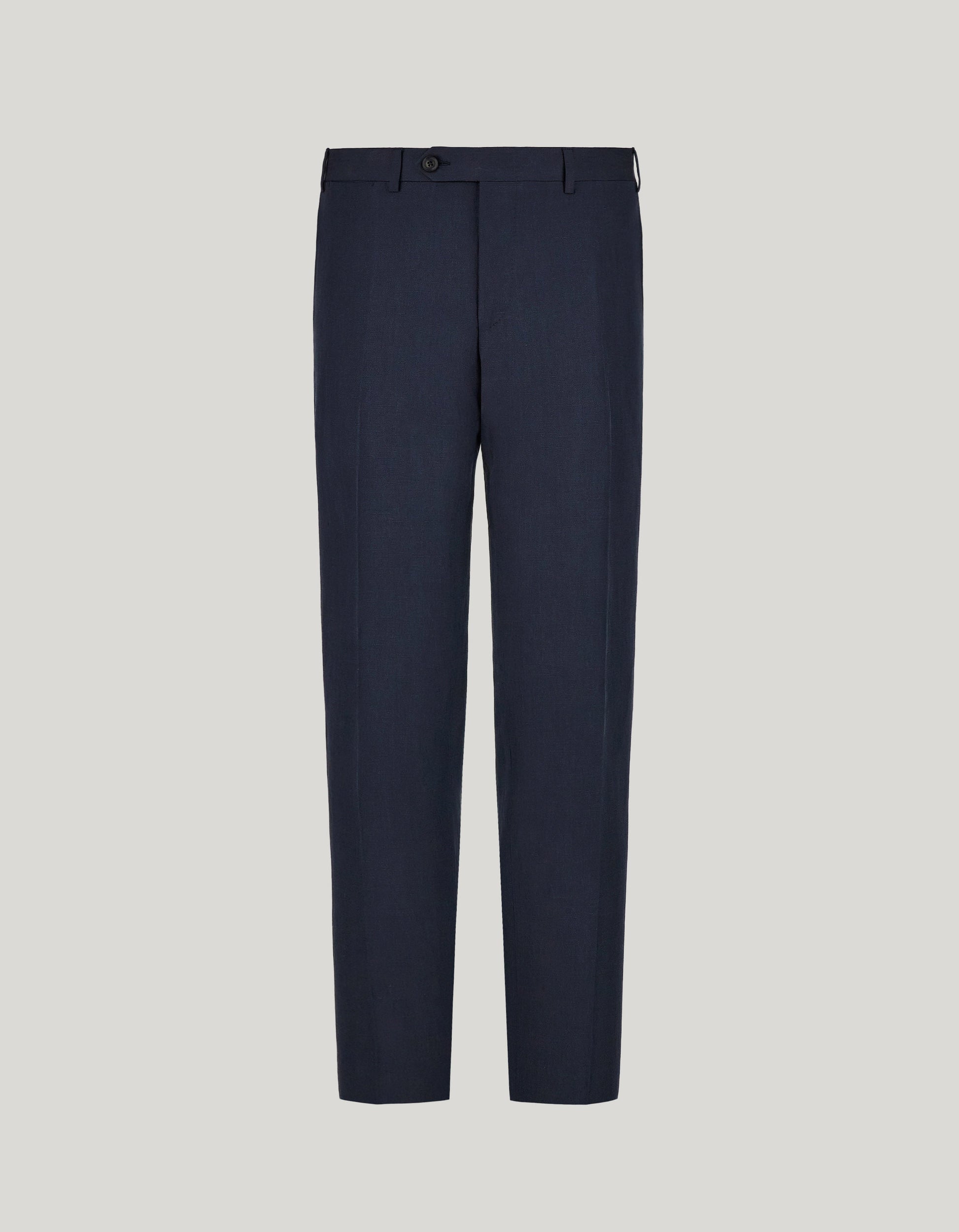 Navy blue pants in linen and silk