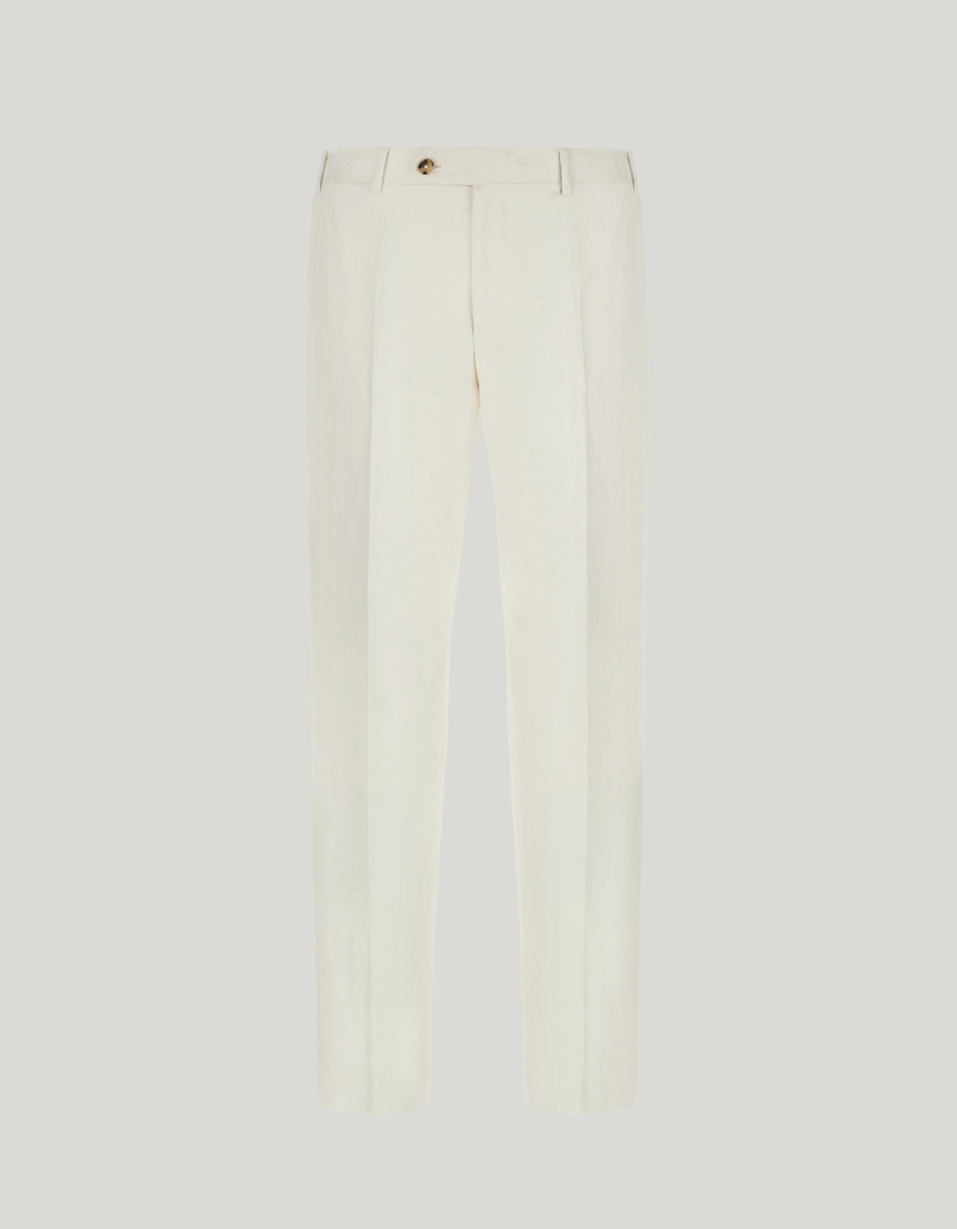 White pants in silk and linen
