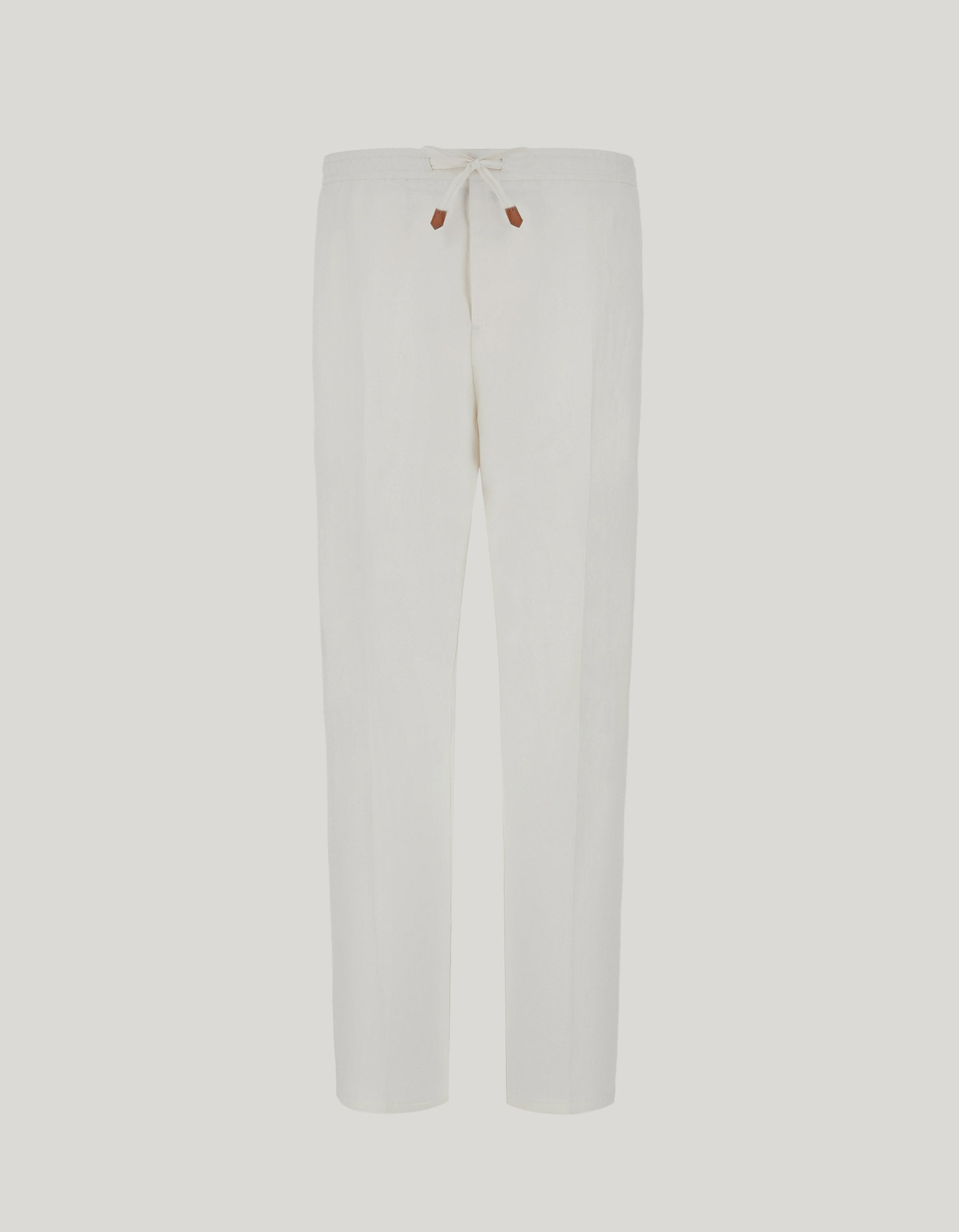 Suede-colored linen silk fabric drawstring pants