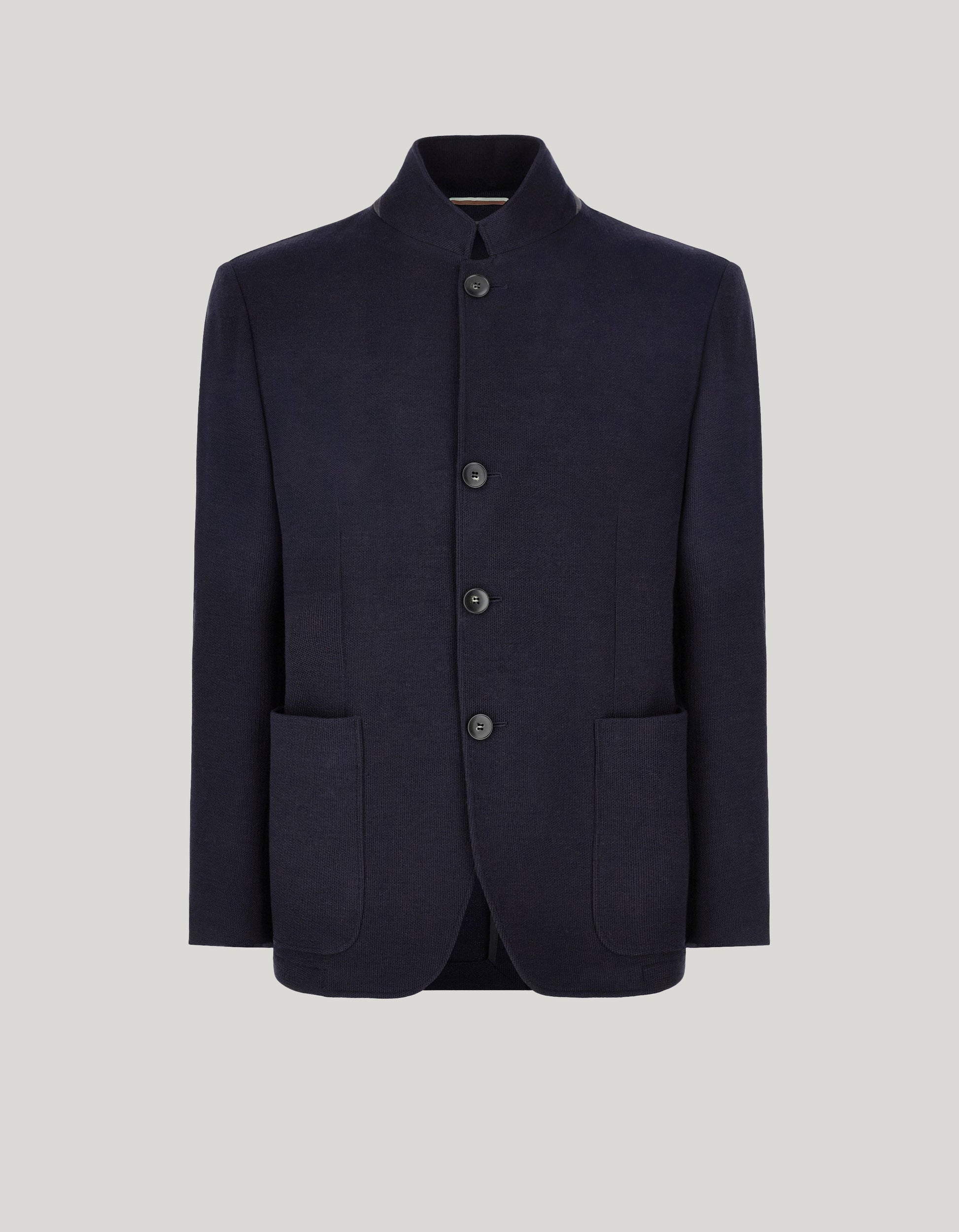 Navy blue wool and cotton jacket