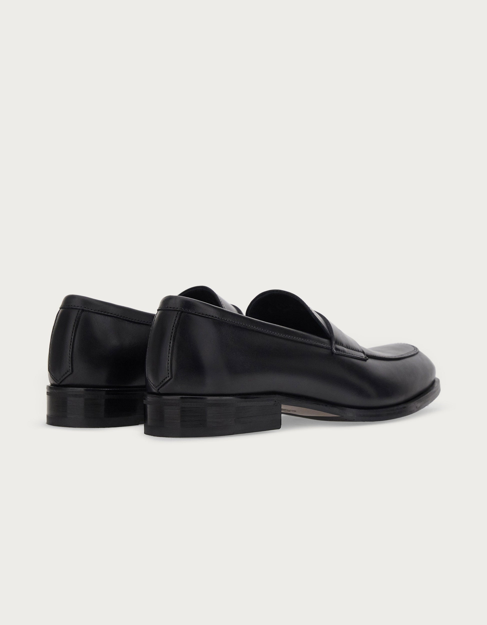 Penny loafer in black rough calfskin