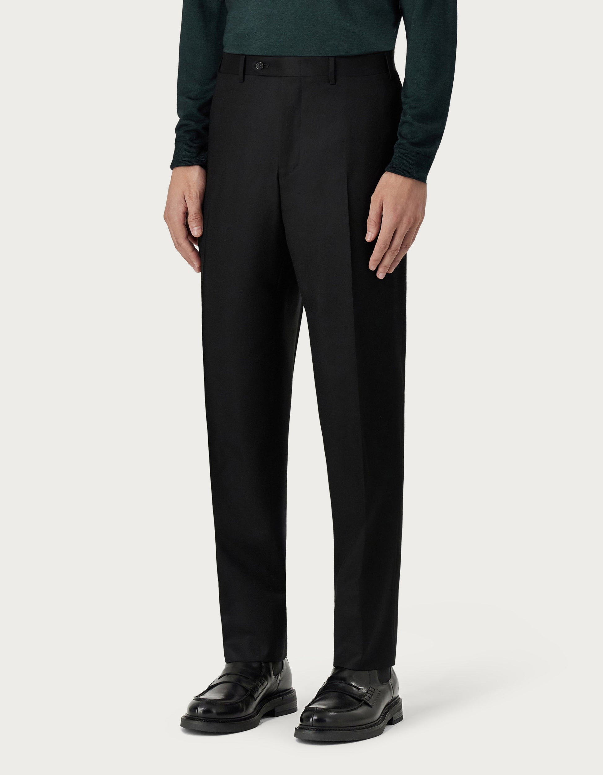Black wool pants
