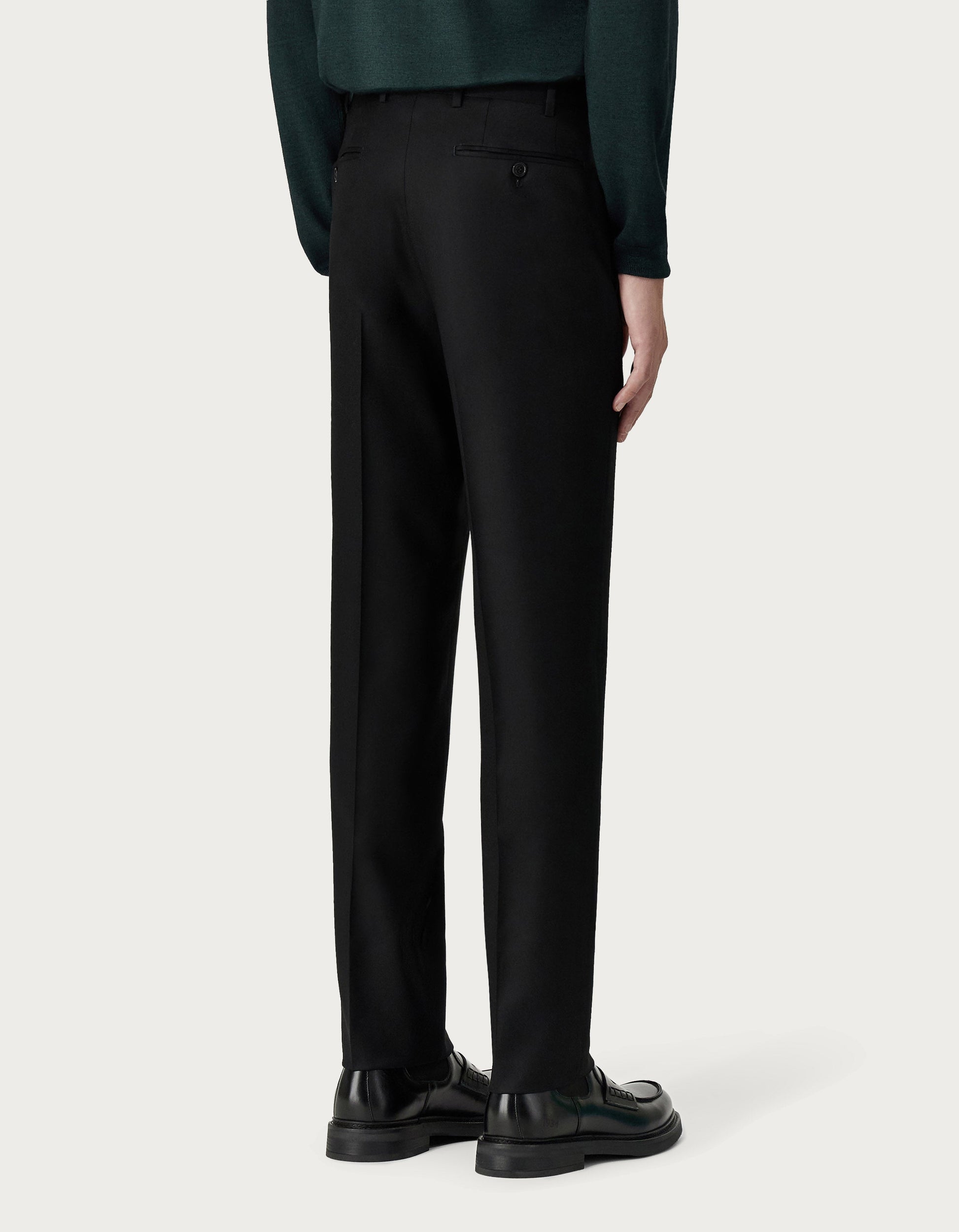 Black wool pants