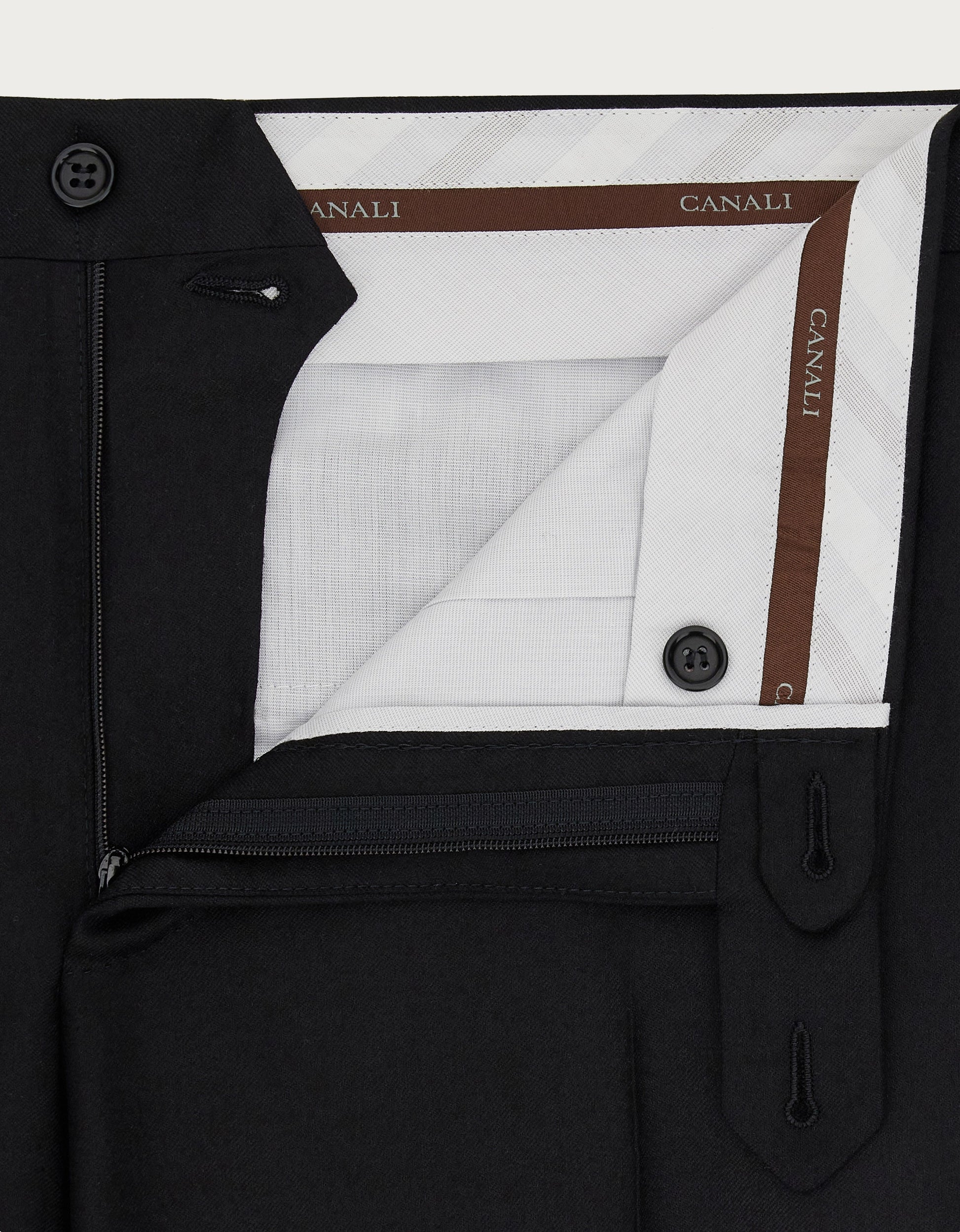 Black wool pants