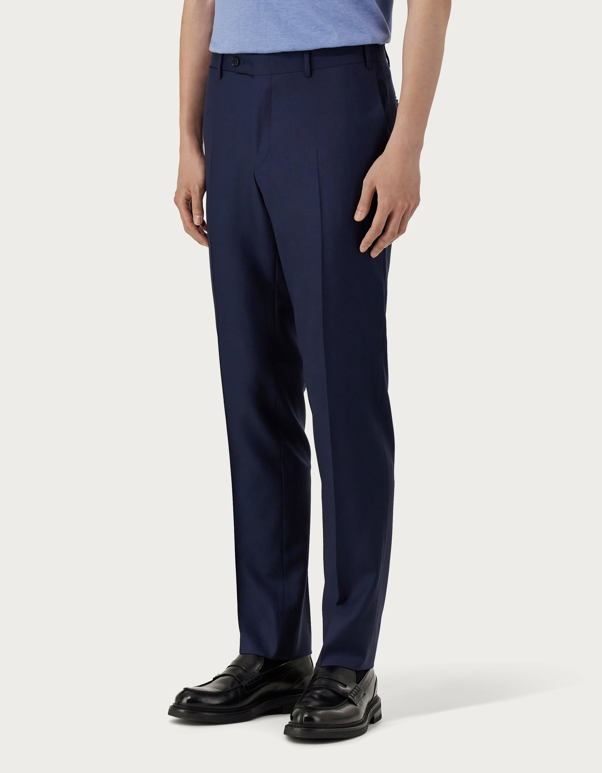Pants in blue wool