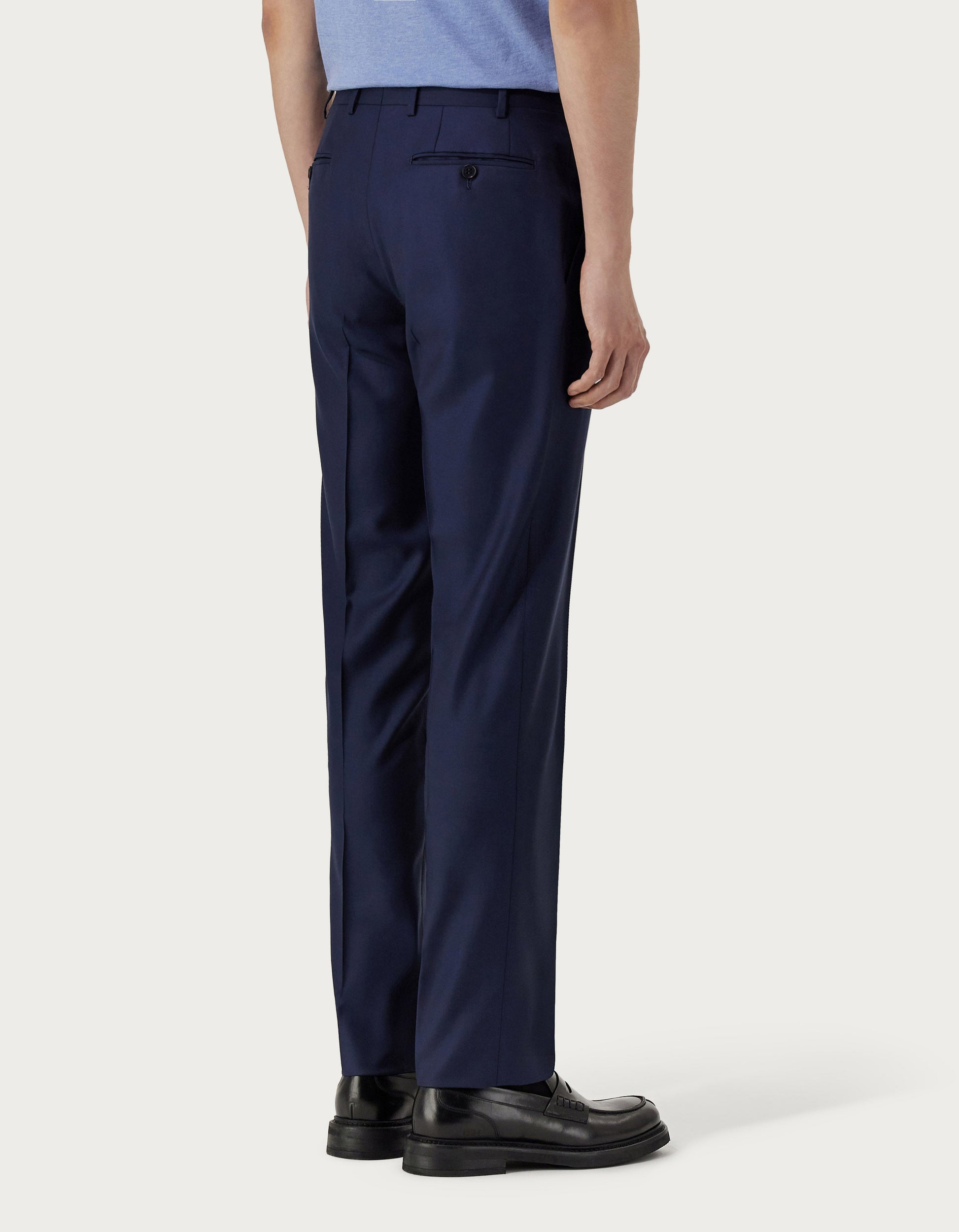 Pants in blue wool