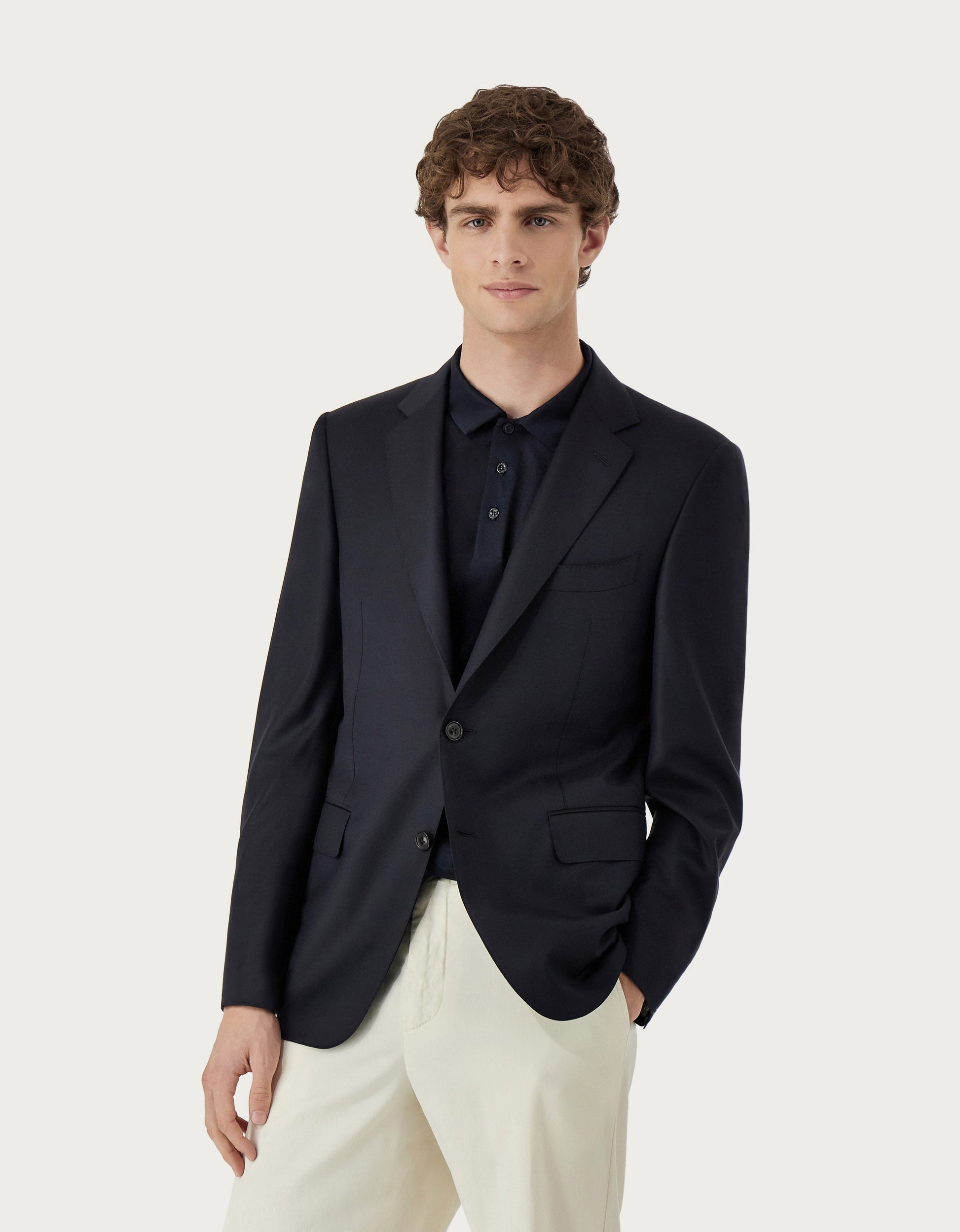 Navy blue pure 150's wool blazer
