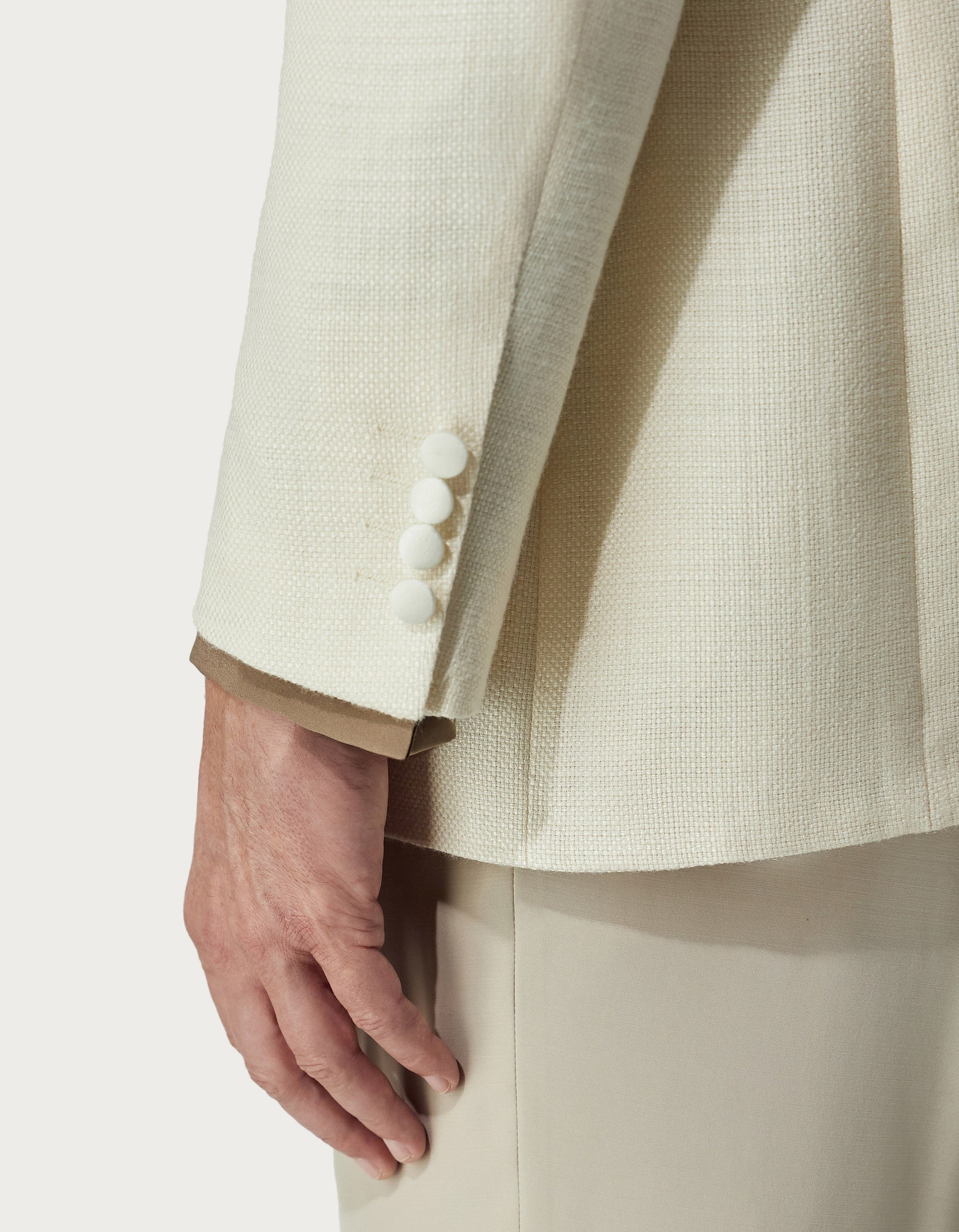 Travel tuxedo jacket in white silk wool and mohair
