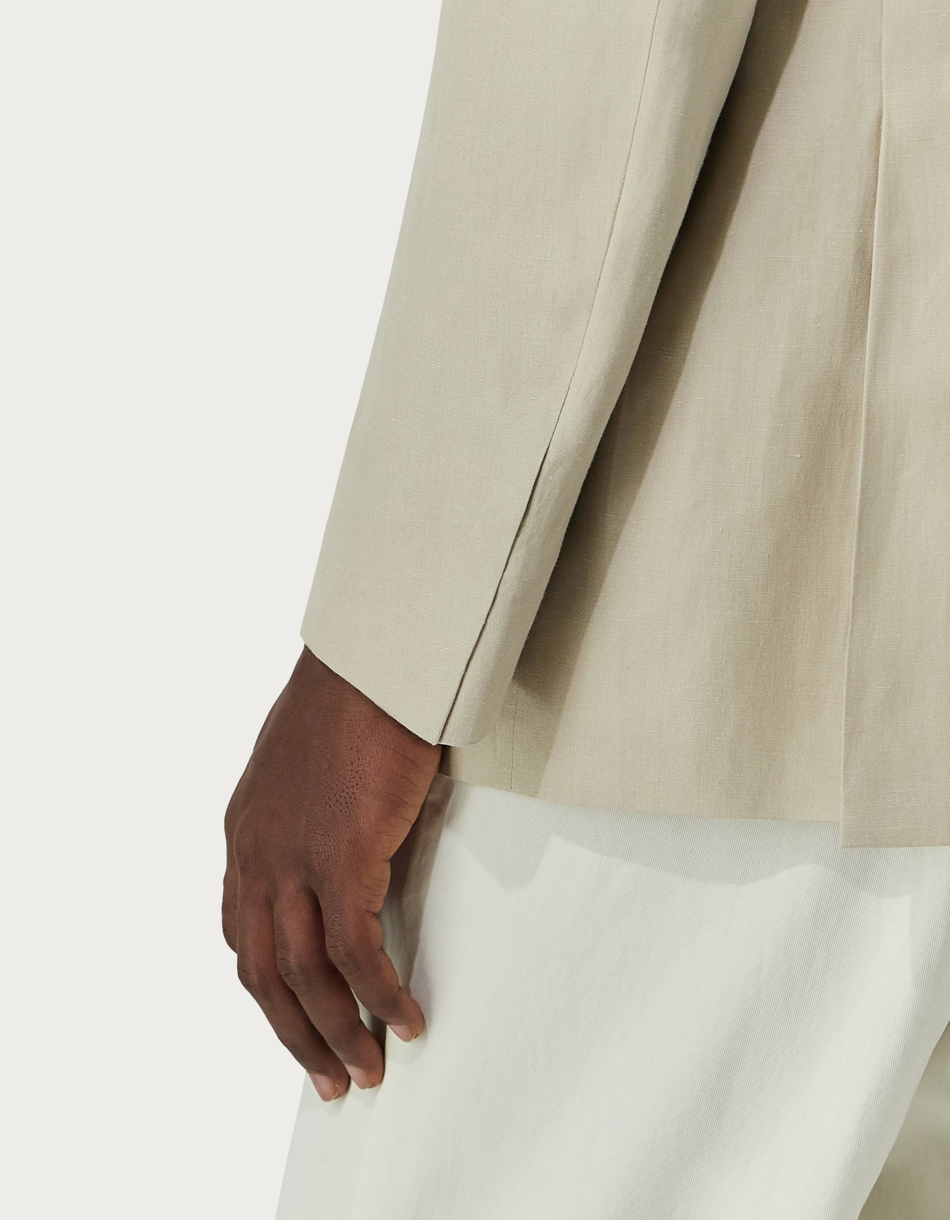 Linen and silk jacket in sand - Exclusive