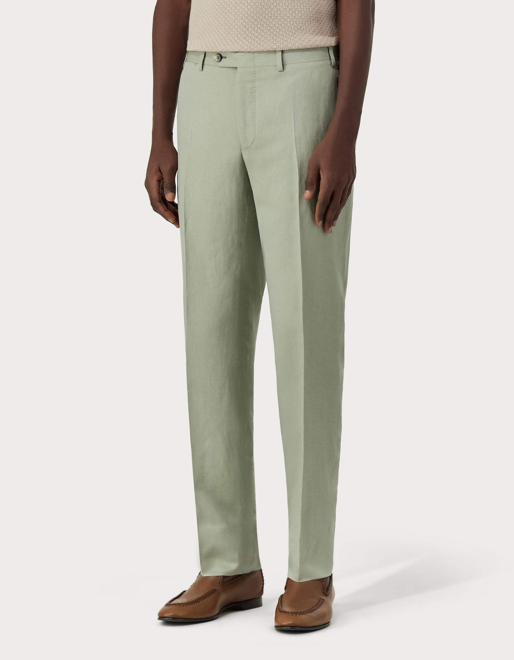 Sage green linen pants