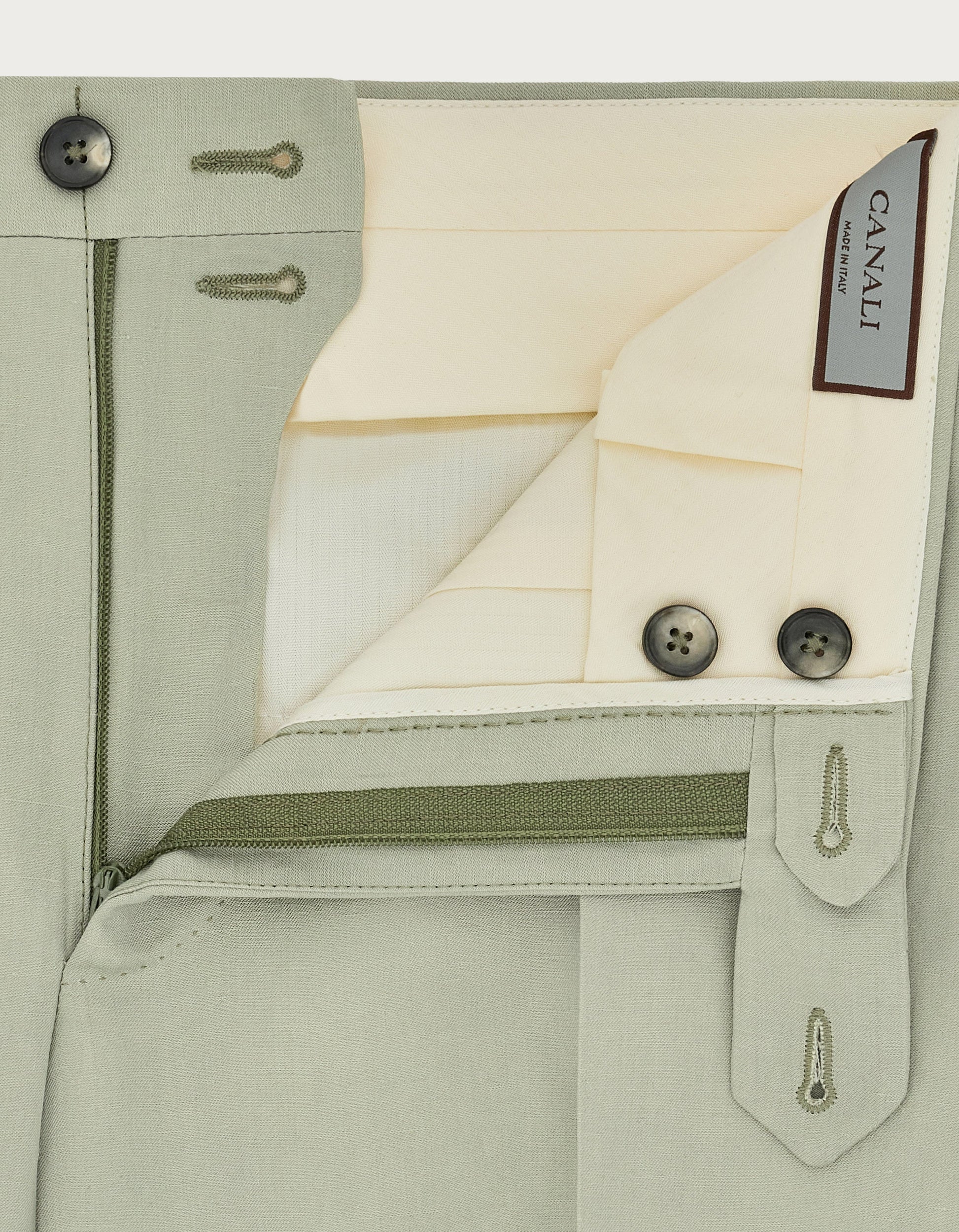 Sage green linen pants