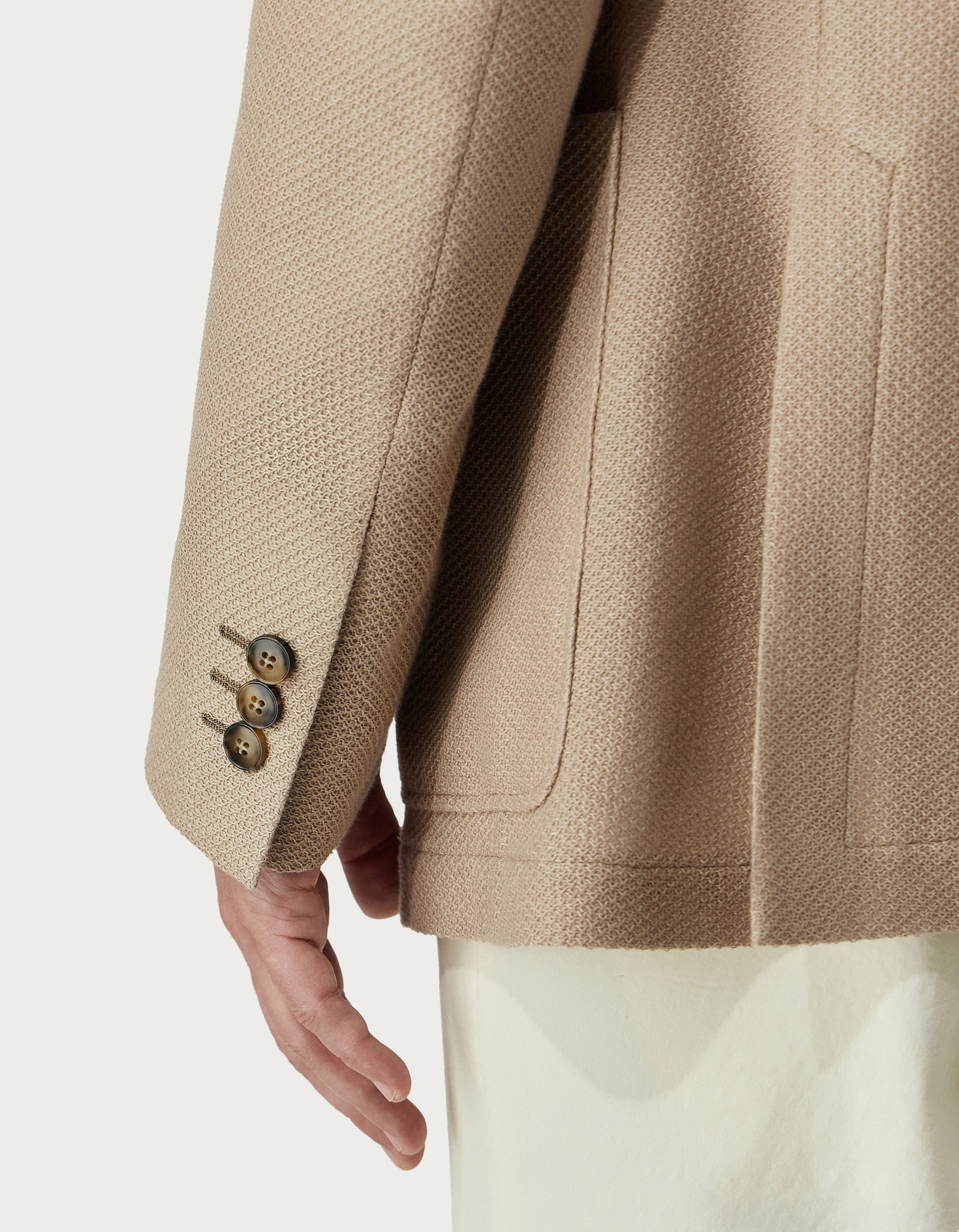 Beige blazer in jersey sweat fabric