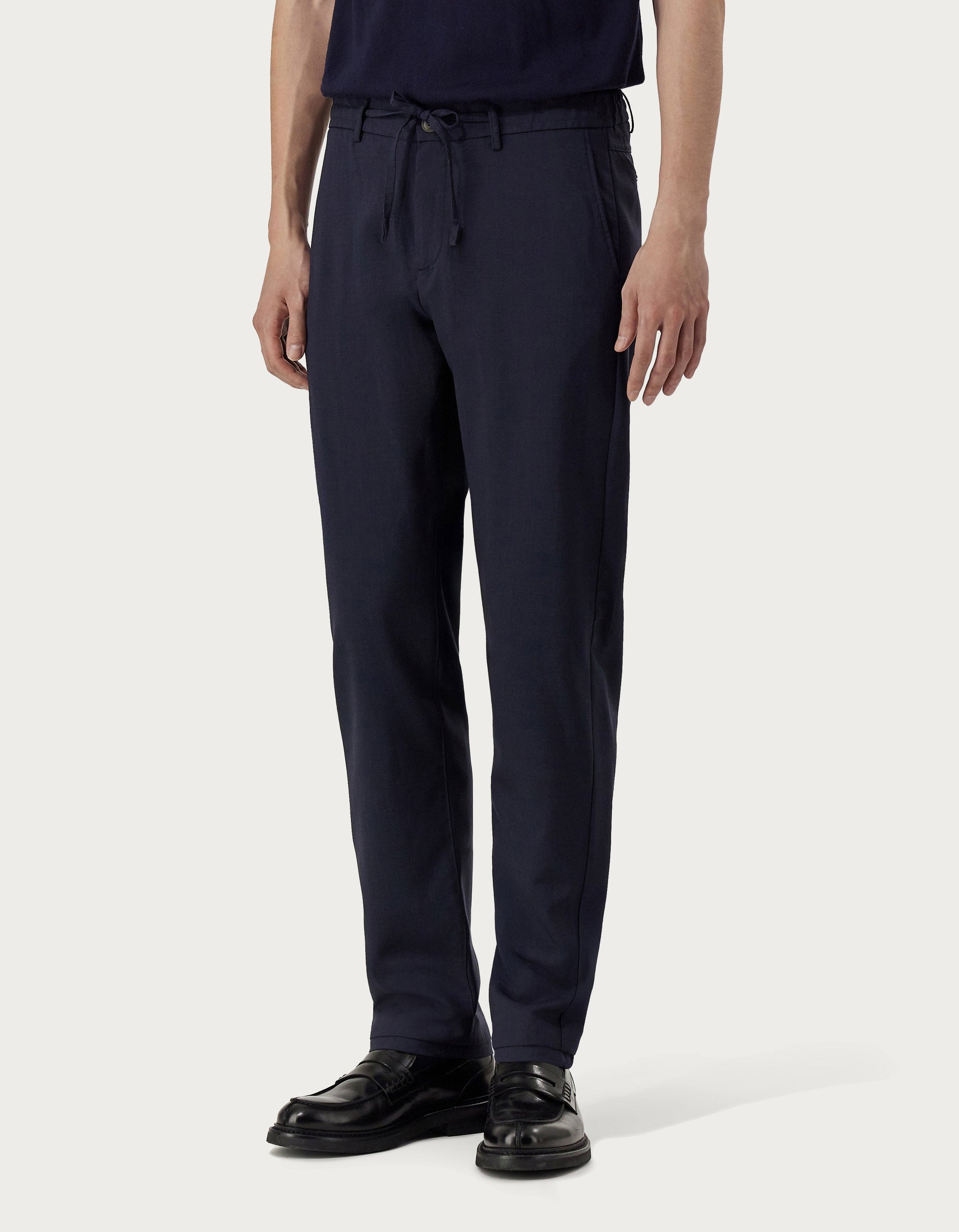Navy blue pants in Impeccabile wool